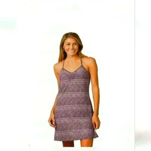 Prana Elixir Workout Dress Volcanic Plum Sumatra Size XS | Cage Back